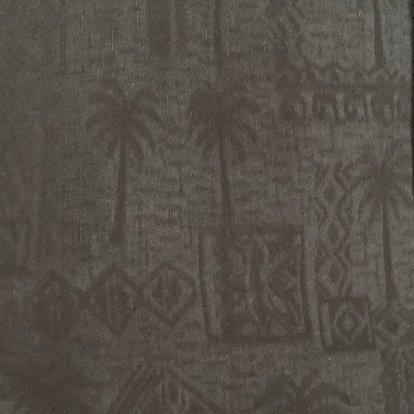 Batik Bay Button Up Hawaiian Camp Shirt L Black Tribal Palm Leaves Chest Pocket - Picture 3 of 13